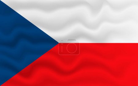 Téléchargez les illustrations : Wavy flag of Czech Republic. 3d illustration. - en licence libre de droit