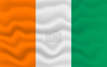 Ilustración de Wavy flag of Ivory Coast. 3d illustration. - Imagen libre de derechos