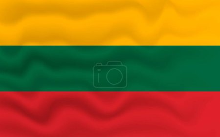 Téléchargez les illustrations : Wavy flag of Lithuania. 3d illustration. - en licence libre de droit