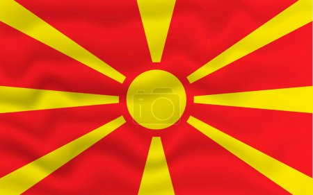 Téléchargez les illustrations : Drapeau ondulé de Macédoine. Illustration 3d. - en licence libre de droit