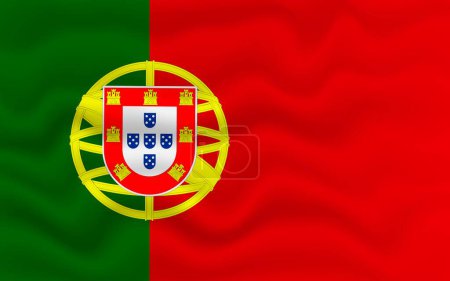 Illustration for Wavy flag of Portugal. 3d illustration. - Royalty Free Image