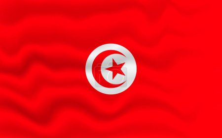 Ilustración de Bandera ondulada de Túnez. ilustración 3d. - Imagen libre de derechos