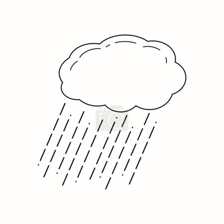 Illustration for Weather clouds sun lightning rain coloring book for kids doodle sketch hand drawn big set separately on white background elements - Royalty Free Image