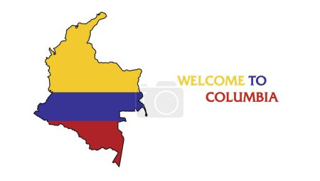 Illustration for Columbia flag on white background, vector illustration - Royalty Free Image