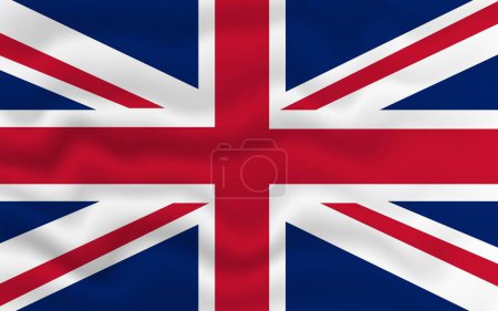 Illustration for Wavy flag of United Kingdom. 3d illustration. - Royalty Free Image