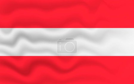 Illustration for Wavy flag of Austria. 3d illustration. - Royalty Free Image