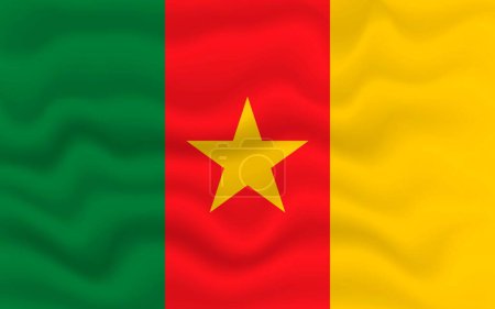 Ilustración de Bandera ondulada de Camerún. ilustración 3d. - Imagen libre de derechos