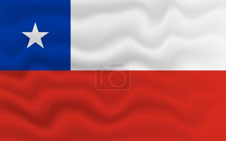 Illustration for Wavy flag of Chile. 3d illustration. - Royalty Free Image