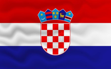 Ilustración de Wavy flag of Croatia. 3d illustration. - Imagen libre de derechos