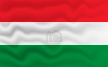 Illustration for Wavy flag of Hungary. 3d illustration. - Royalty Free Image