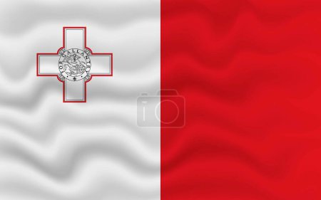 Téléchargez les illustrations : Wavy flag of Malta. 3d illustration. - en licence libre de droit