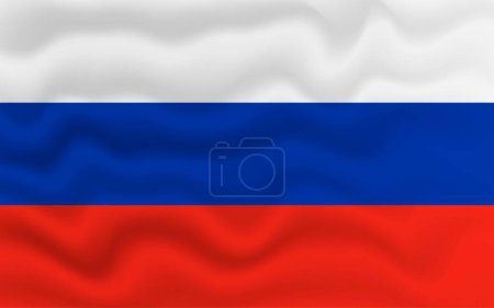 Téléchargez les illustrations : Wavy flag of Russia. 3d illustration. - en licence libre de droit