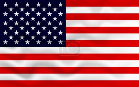 Illustration for Wavy flag of United States. 3d illustration. - Royalty Free Image
