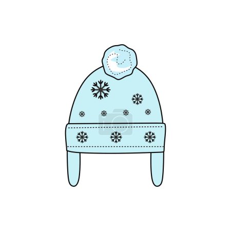 Illustration for Winter baby hat on a white background. Illustration of winter hat in cartoon style. Vector illustration eps10. - Royalty Free Image