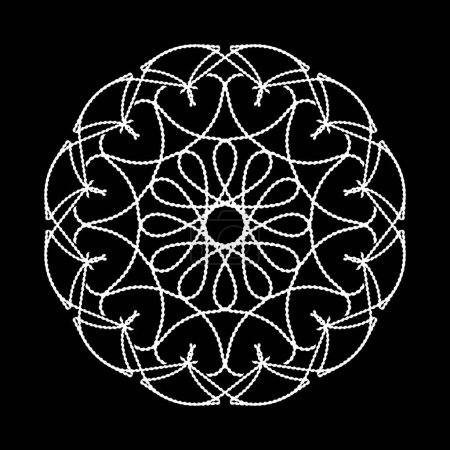 Ilustración de Círculo ornamental blanco. Mandala sobre fondo negro. Decoración símbolo circular. elemento de diseño deco. Vector eps10 - Imagen libre de derechos