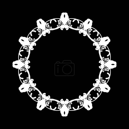 Téléchargez les illustrations : Vintage circle on monogrome. Ornamental and Decoration symbol. Vintage circle for decor. - en licence libre de droit