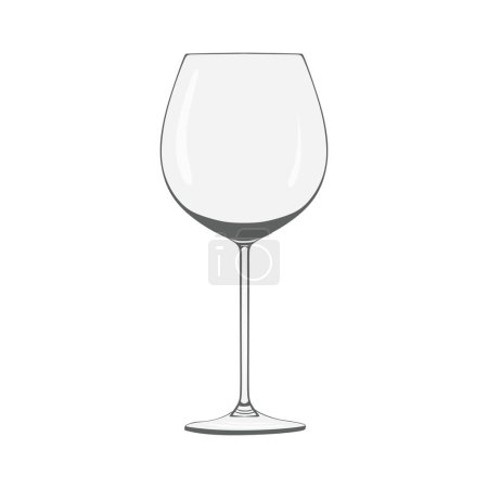 Téléchargez les illustrations : Illustration vectorielle de l'icône en verre de vin - en licence libre de droit