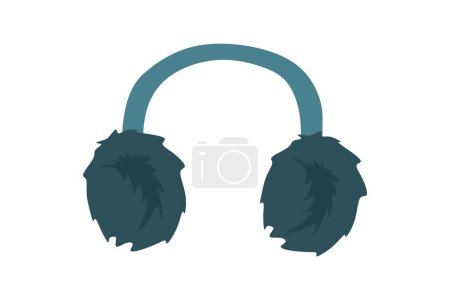Illustration for Winter clothes illustration. Earmuffs for cold weather isolated on white background. Flat colored illustration of clothing item for head. Vector eps10. - Royalty Free Image
