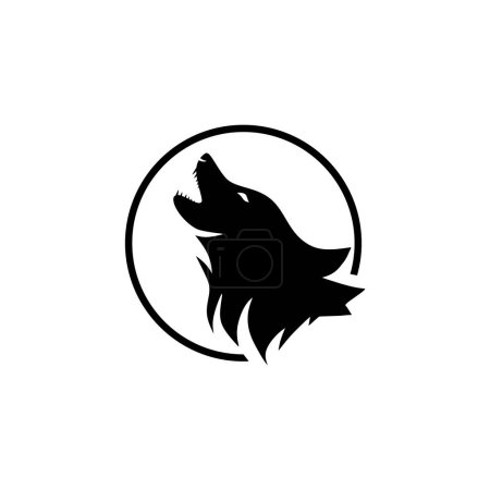 Illustration for Vector wolf  logo head illustration - Royalty Free Image