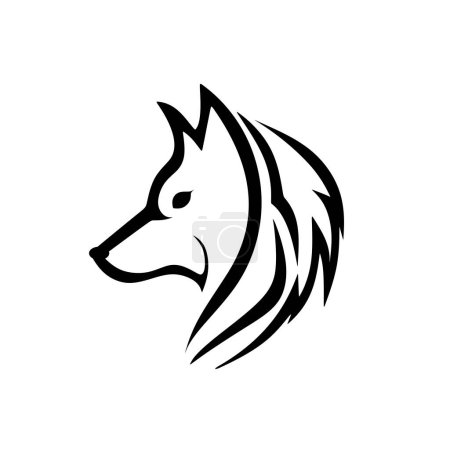 Illustration for Wolf logo template with hand drawn illustration - Royalty Free Image