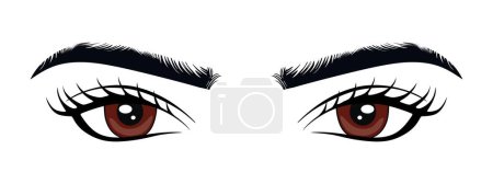 Téléchargez les illustrations : Eye of female face. vector illustration. - en licence libre de droit