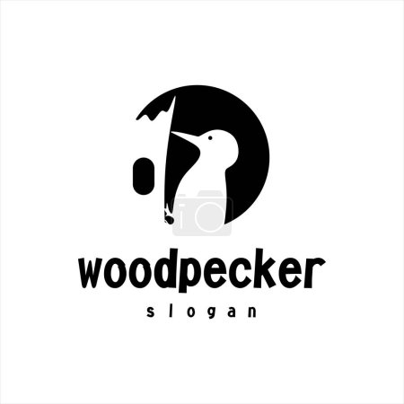 Illustration for Woodpecker bird logo design vector template - Royalty Free Image