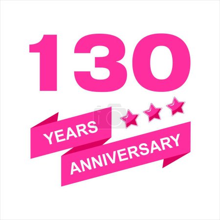 Illustration for 130th-anniversary celebration vector template, bright creative 130th birthday logo design with a beautiful ribbon. vector eps10 - Royalty Free Image