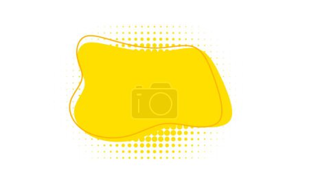 Illustration for Yellow modern vector banner. Flat geometric shape in memphis style. Abstract banner template for use in web design or print design. copy space. - Royalty Free Image
