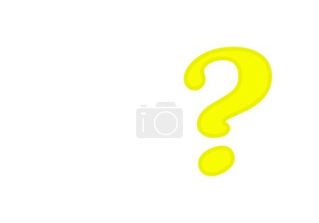 Illustration for Yellow question mark on grey background. 3D Rendering - Royalty Free Image