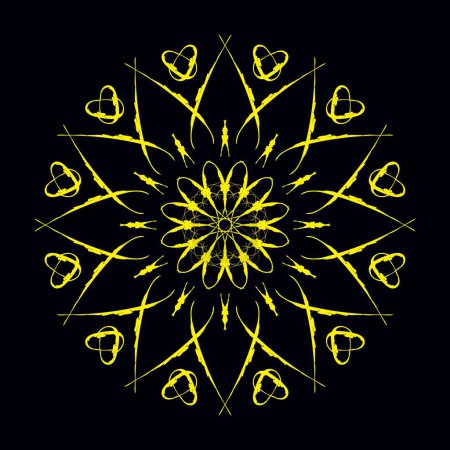 Ilustración de Círculo ornamental amarillo. Círculo vintage en color amarillo. vector eps10 - Imagen libre de derechos