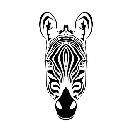 Téléchargez les illustrations : Vector illustration of a zebra head - en licence libre de droit