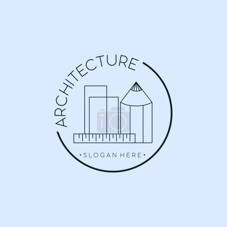 Ilustración de Diseño del logo de arquitectura en un estilo minimalista - Imagen libre de derechos