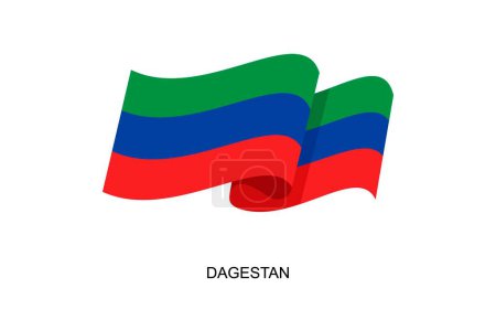 Illustration for Dagestan flag vector. Flag of Dagestan on white background. Vector illustration eps10 - Royalty Free Image