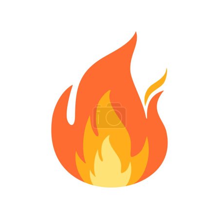 Ilustración de Fuego llama icono. isométrico de la quema de iconos de vectores de hogueras para el diseño web aislado sobre fondo blanco - Imagen libre de derechos