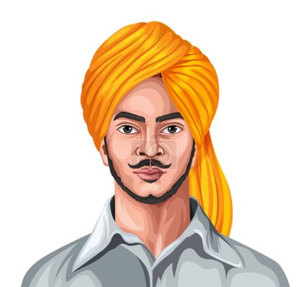 Illustration for Vector illustration of Nation Hero and Freedom Fighter. - Royalty Free Image
