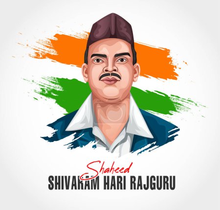 Illustration for Vector illustration of Freedom Fighter and National Hero of India- Shivaram Hari Rajguru. - Royalty Free Image