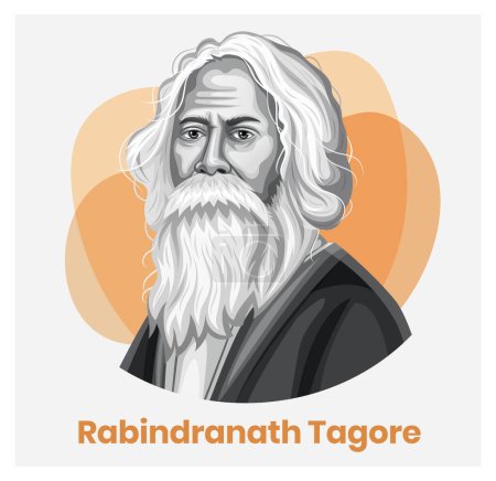Ilustración de Rabindranath Tagore Jayanti fiesta celebración fondo. - Imagen libre de derechos