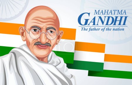 Téléchargez les illustrations : 2 octobre Mahatma Gandhi Jayanti illustration vectorielle de modèle de conception de bannière. - en licence libre de droit
