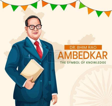 Illustration for Banner design of- Happy Bhimrao Ambedkar Jayanti celebration template. - Royalty Free Image