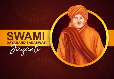 Illustration des Maharishi Dayanand Saraswati Jayanti, dem Gründer der Arya Samaj. Vorlage für Banner-Design