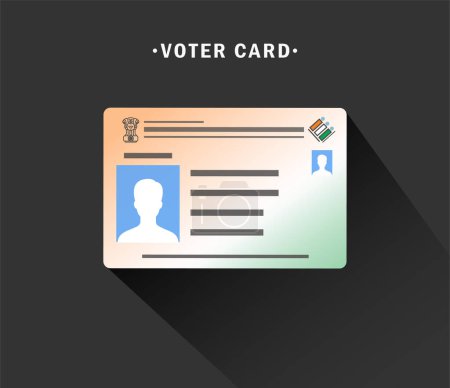 Vecteur de carte d'identité d'électeur indien. Journée nationale des électeurs en Inde, concept d'élection en Inde