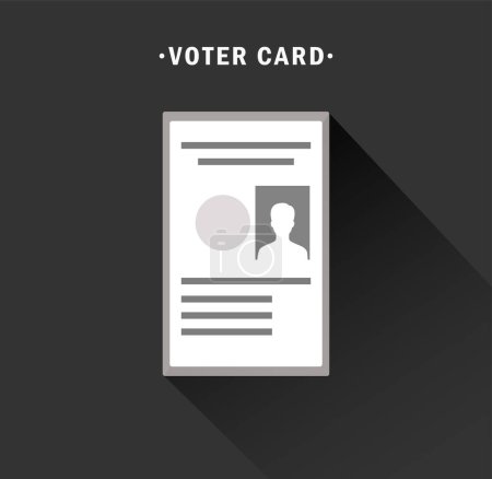 Ilustración vectorial de la tarjeta de identificación del votante indio. Día Nacional de los Votantes de la India, concepto de elección en la India