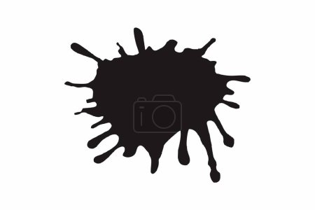 Illustration for Photoshop brush icon vector in the form of black spilled paint. - Royalty Free Image