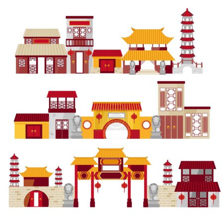 Illustration for Materials of ancient building facade illustration - Royalty Free Image