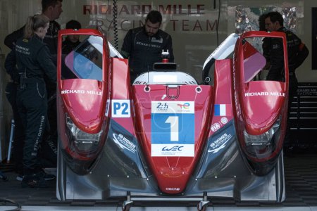 Photo for Le Mans / France - June 12-13 2022: 24 hours of Le Mans, In the stands last preparations of the cars the technicians of Richard Mille team are active before the departure are active before the departure - Royalty Free Image