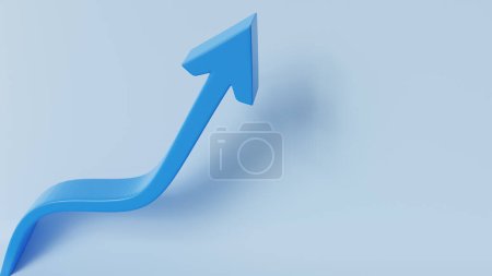 Photo for Profits on the Rise: 3D Arrow Pointing Upward in Success and Profit Concept, 3D render - Royalty Free Image
