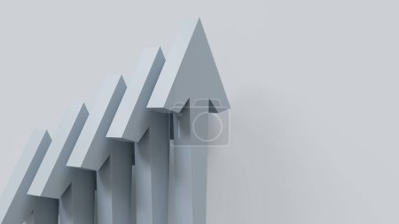 Foto de Flechas grises apuntando hacia arriba: Un símbolo de éxito y ganancias con espacio de copia, renderizado 3D - Imagen libre de derechos