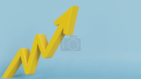 Photo for Earnings On the Rise: 3D Arrow Graph  Pointing Up Finance Concept with Copy Space, 3D render - Royalty Free Image