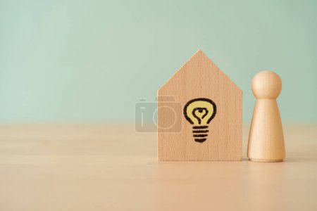 Ein Hausspielzeug mit einer Glühbirne und einem menschlichen Spielzeug.