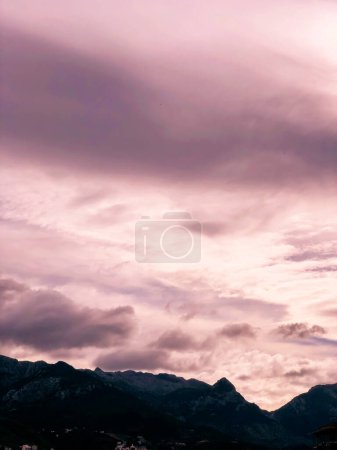 Photo for Idyllic and tranquil cloudy sky vista with a breathtaking panoramic view - Royalty Free Image
